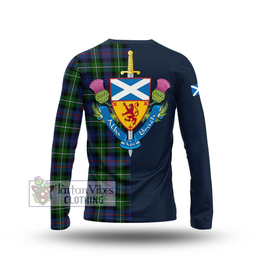 Tartan Vibes Clothing Mackenzie Modern #2 Tartan Long Sleeve T-Shirt with Scottish Lion Royal Arm Half Style