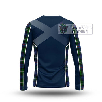 Mackenzie Modern #2 Tartan Long Sleeve T-Shirt with Family Crest and Lion Rampant Vibes Sport Style