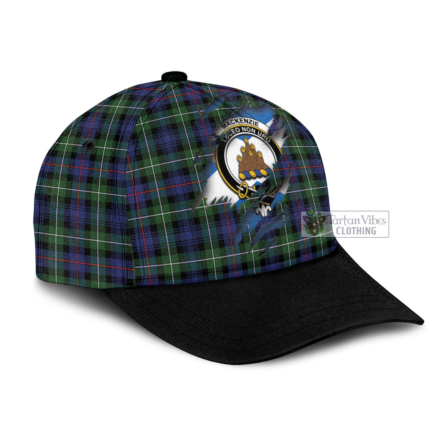 Tartan Vibes Clothing Mackenzie Modern #2 Tartan Classic Cap with Family Crest In Me Style