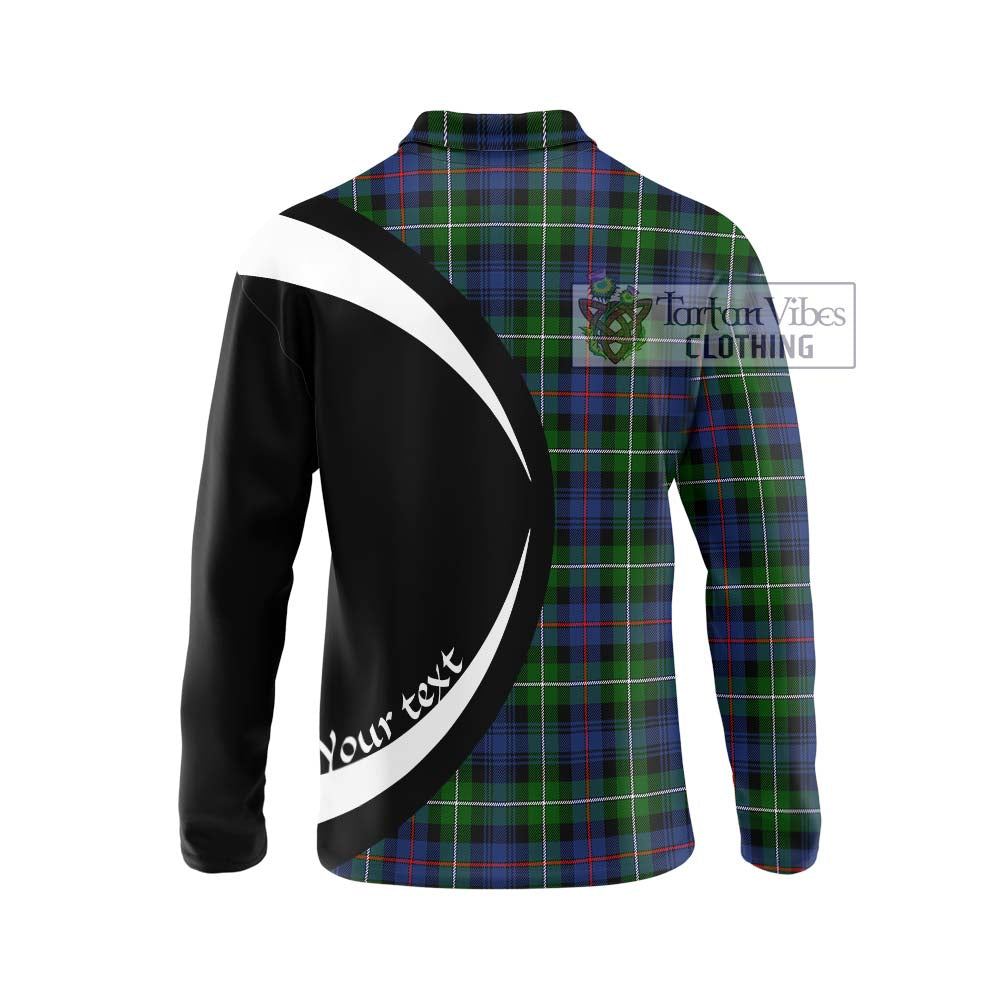 Tartan Vibes Clothing Mackenzie Modern #2 Tartan Long Sleeve Polo Shirt with Family Crest Circle Style