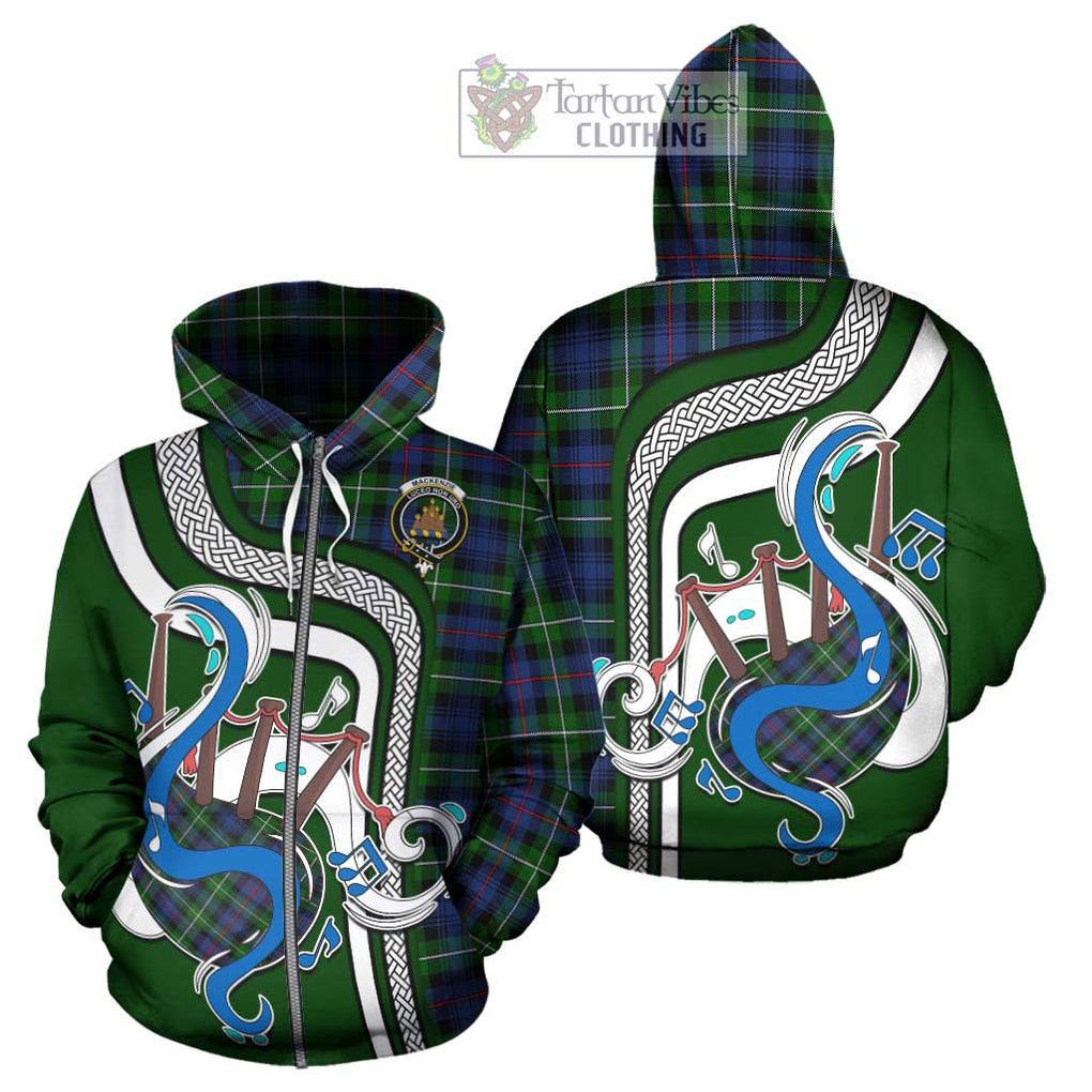 Tartan Vibes Clothing Mackenzie Modern #2 Tartan Hoodie with Epic Bagpipe Style