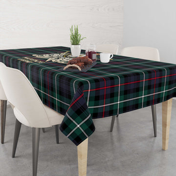 MacKenzie Modern Tartan Tablecloth with Clan Crest and the Golden Sword of Courageous Legacy