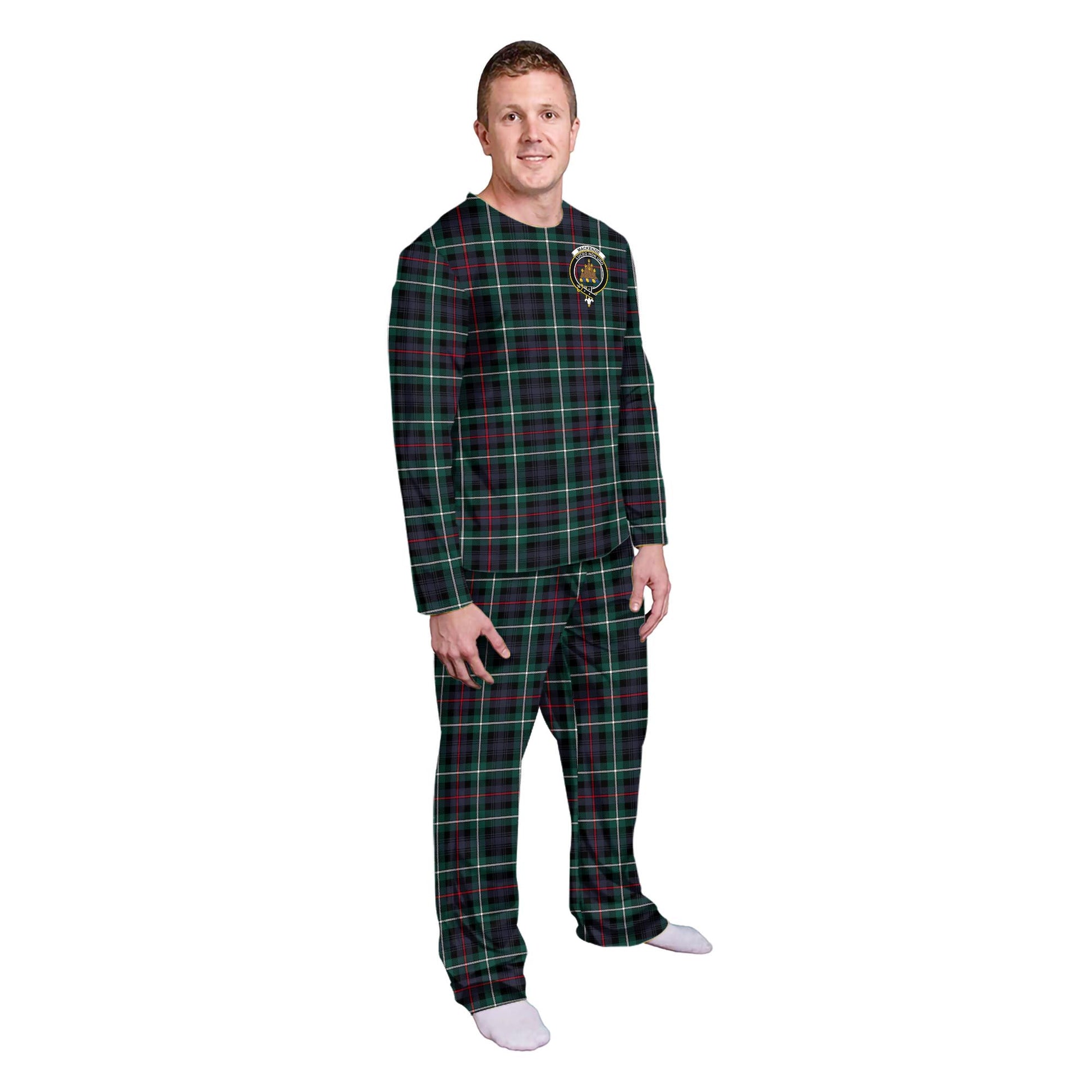 MacKenzie Modern Tartan Pajamas Family Set with Family Crest - Tartanvibesclothing