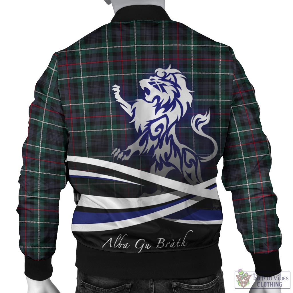 Tartan Vibes Clothing MacKenzie Modern Tartan Bomber Jacket with Alba Gu Brath Regal Lion Emblem