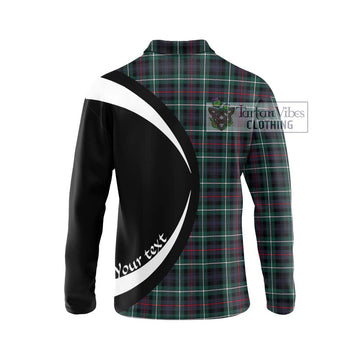 Mackenzie Modern Tartan Long Sleeve Polo Shirt with Family Crest Circle Style