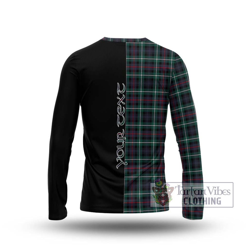 Mackenzie Modern Tartan Long Sleeve T-Shirt with Family Crest and Half Of Me Style - Tartanvibesclothing Shop