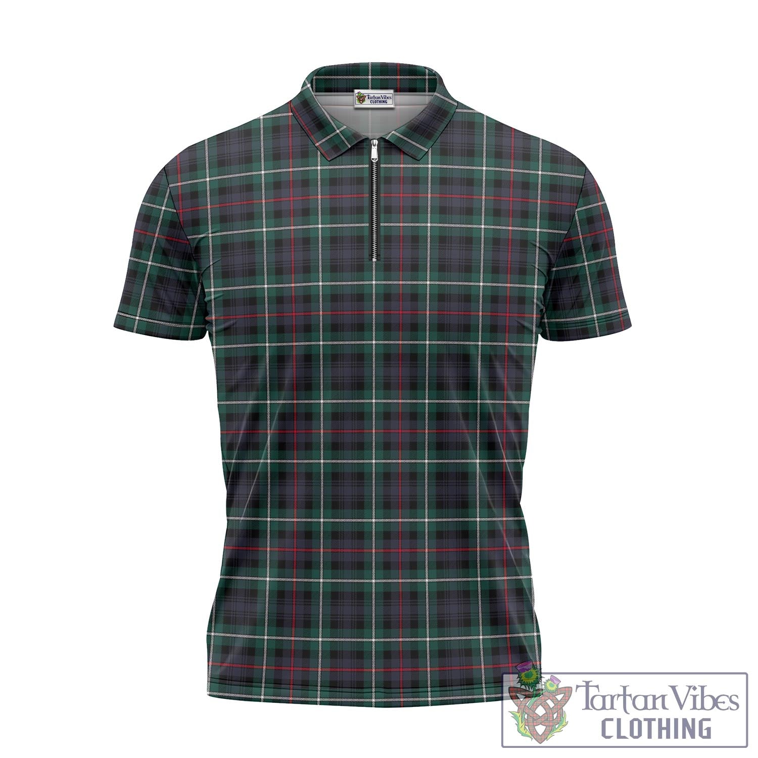 Tartan Vibes Clothing MacKenzie Modern Tartan Zipper Polo Shirt