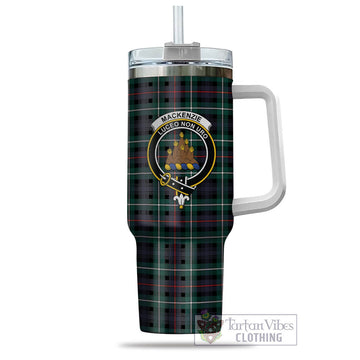 MacKenzie Modern Tartan and Family Crest Tumbler with Handle