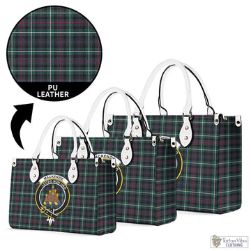 MacKenzie Modern Tartan Luxury Leather Handbags with Family Crest