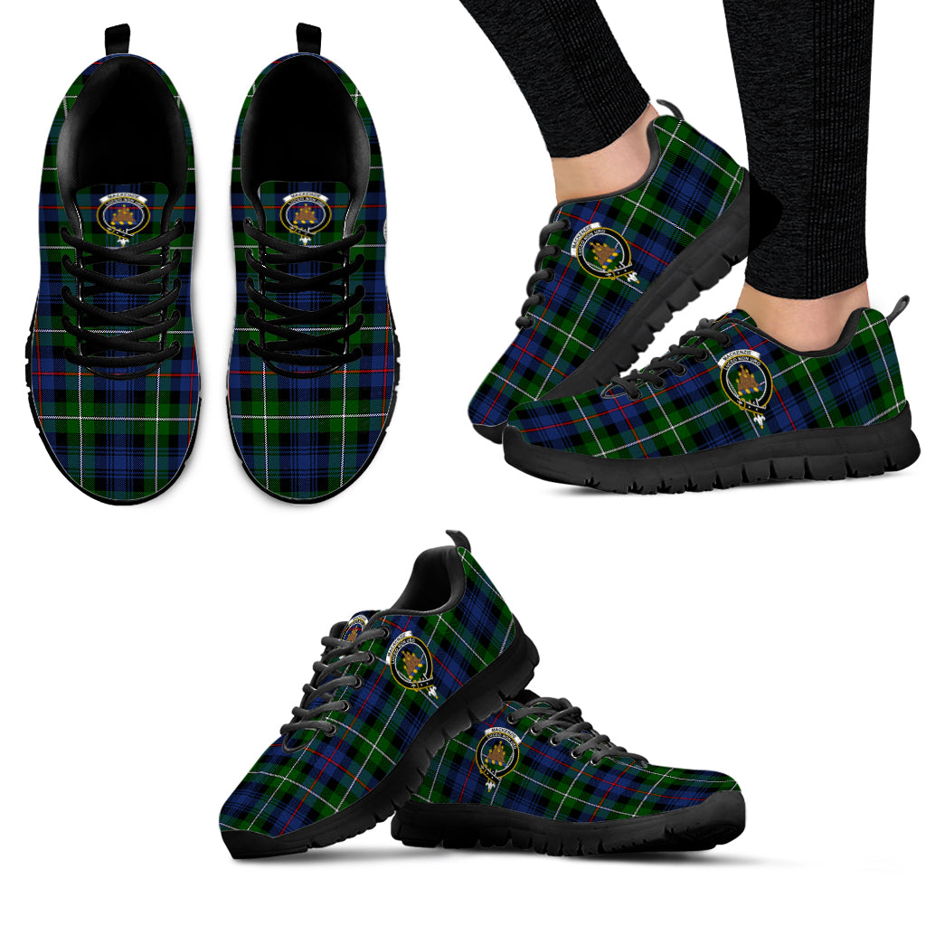 MacKenzie Modern Tartan Sneakers with Family Crest - Tartan Vibes Clothing