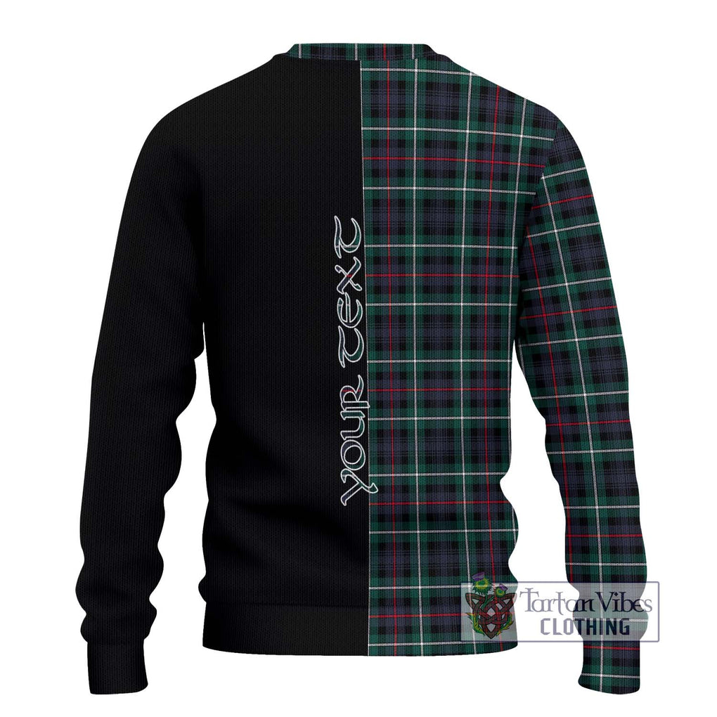 Mackenzie Modern Tartan Knitted Sweater with Family Crest and Half Of Me Style - Tartanvibesclothing Shop