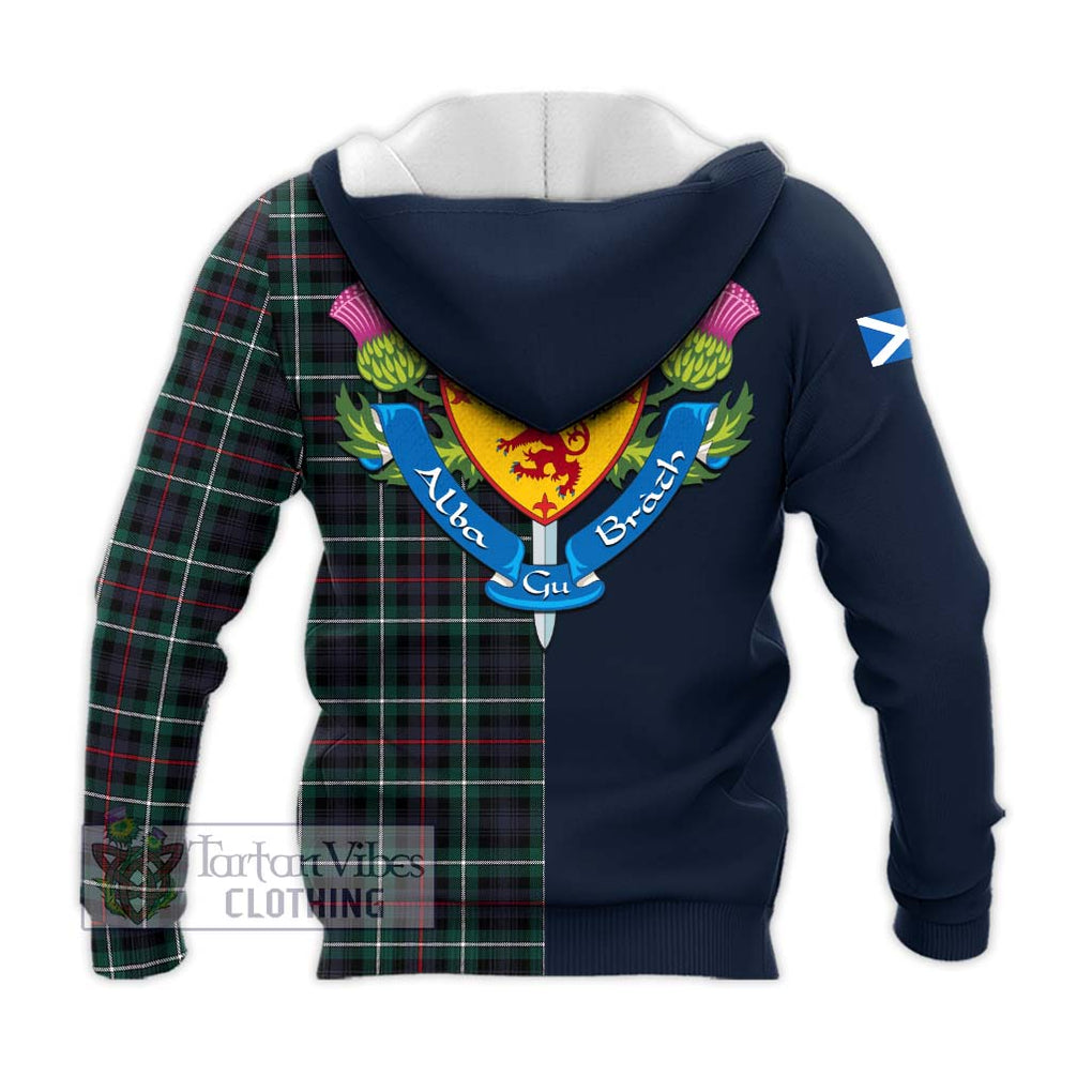 Tartan Vibes Clothing Mackenzie Modern Tartan Knitted Hoodie with Scottish Lion Royal Arm Half Style