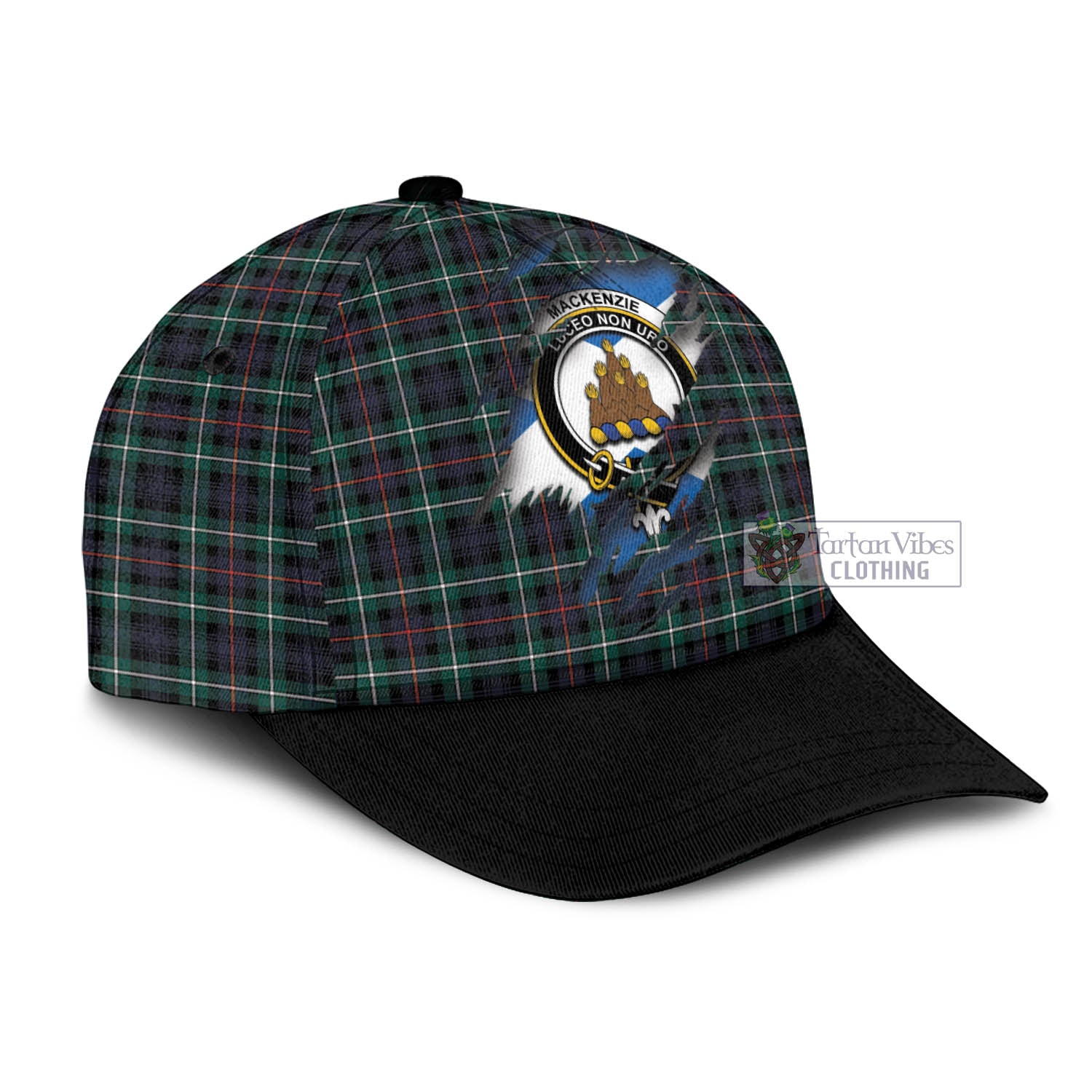 Tartan Vibes Clothing Mackenzie Modern Tartan Classic Cap with Family Crest In Me Style