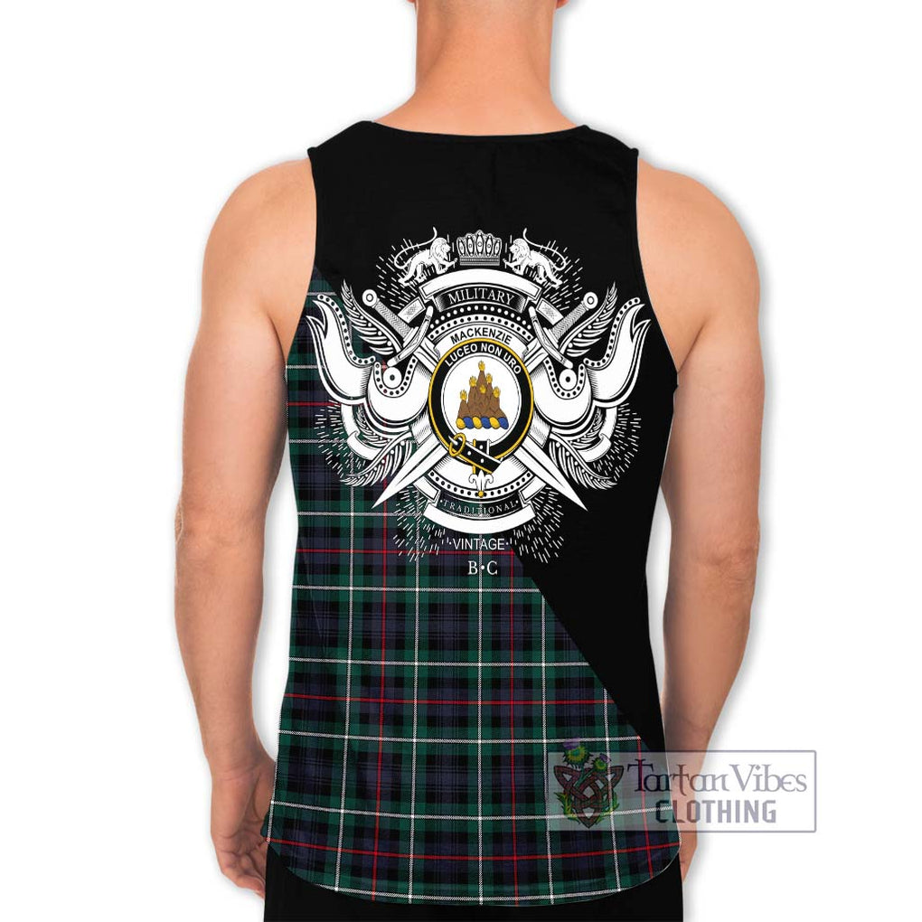 Mackenzie Modern Tartan Men's Tank Top with Family Crest and Military Logo Style - Tartanvibesclothing Shop