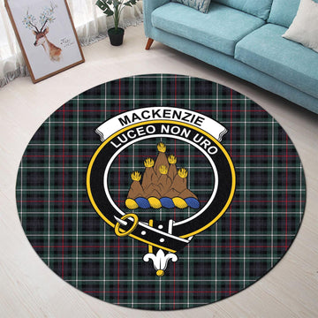 MacKenzie Modern Tartan Round Rug with Family Crest