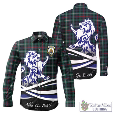 MacKenzie Modern Tartan Long Sleeve Button Up Shirt with Alba Gu Brath Regal Lion Emblem