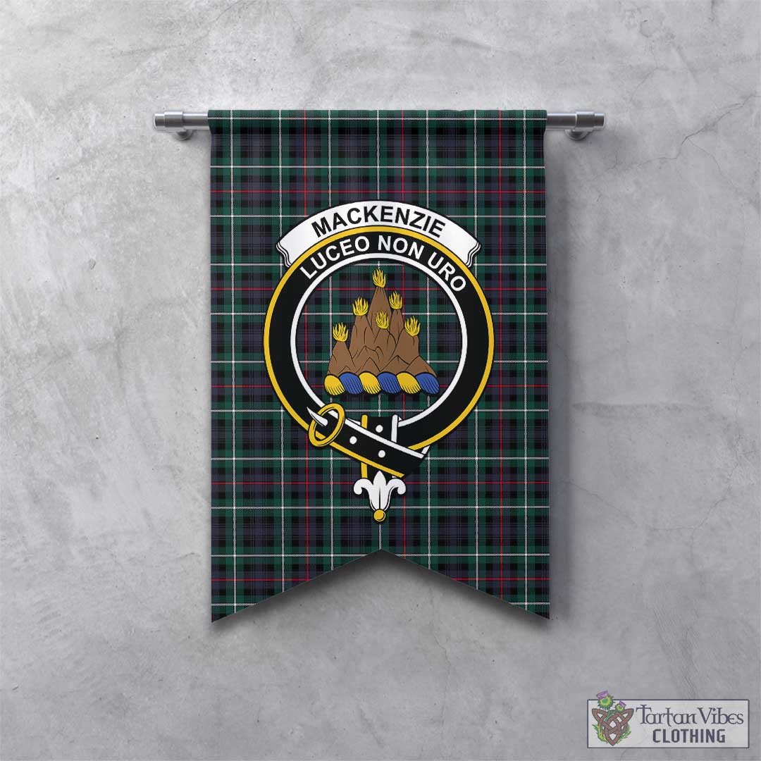 Tartan Vibes Clothing MacKenzie Modern Tartan Gonfalon, Tartan Banner with Family Crest