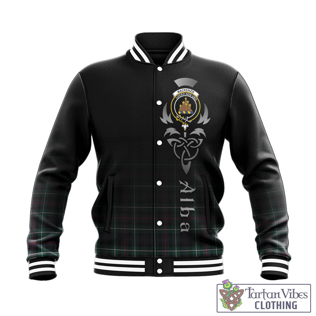 Tartan Vibes Clothing MacKenzie Modern Tartan Baseball Jacket Featuring Alba Gu Brath Family Crest Celtic Inspired