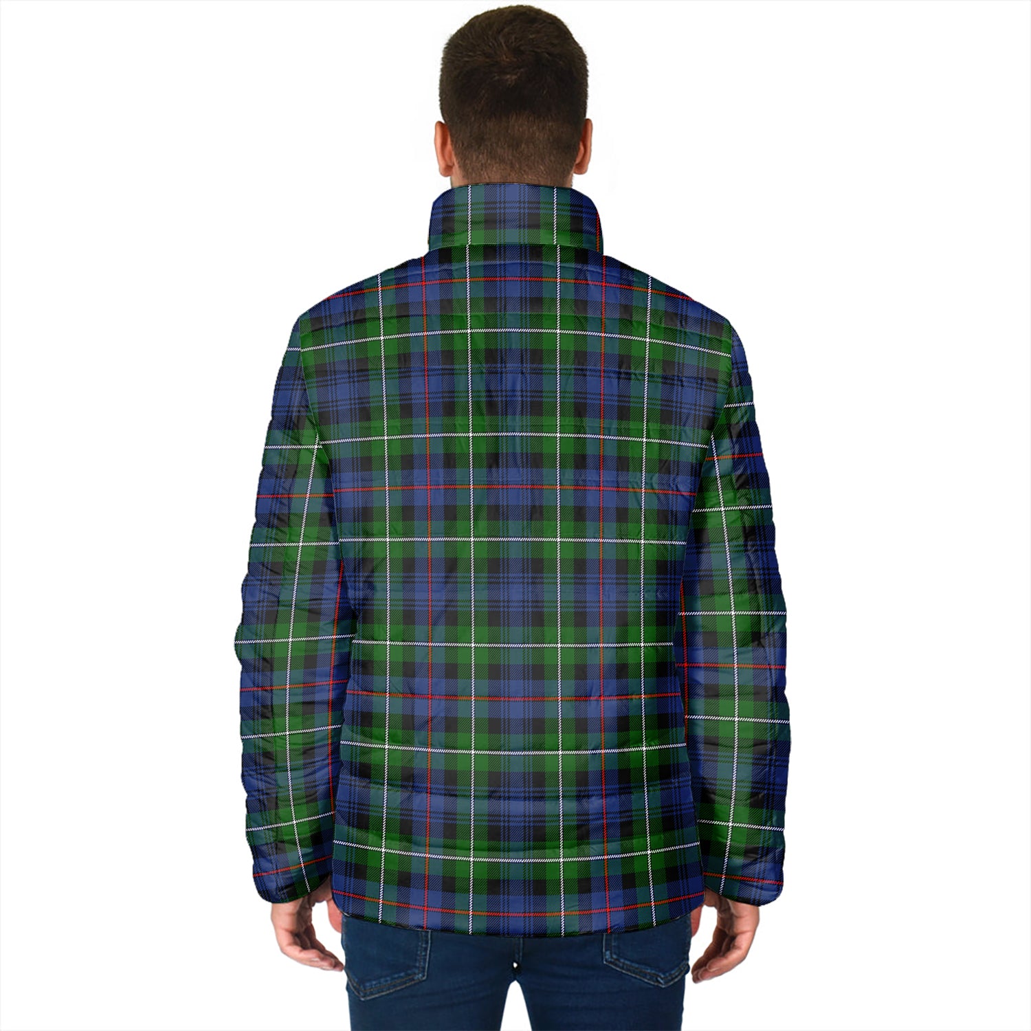 MacKenzie Modern Tartan Padded Jacket with Family Crest - Tartan Vibes Clothing