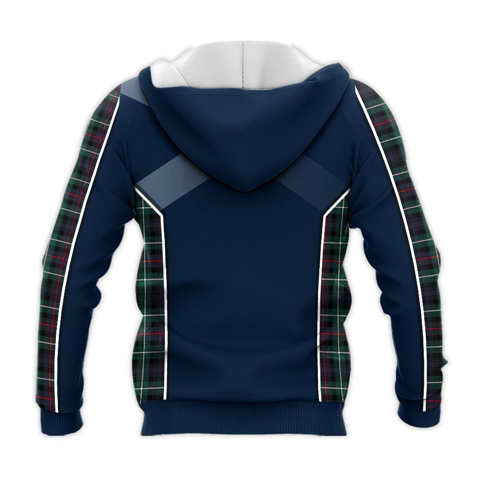 Tartan Vibes Clothing MacKenzie Modern Tartan Knitted Hoodie with Family Crest and Scottish Thistle Vibes Sport Style