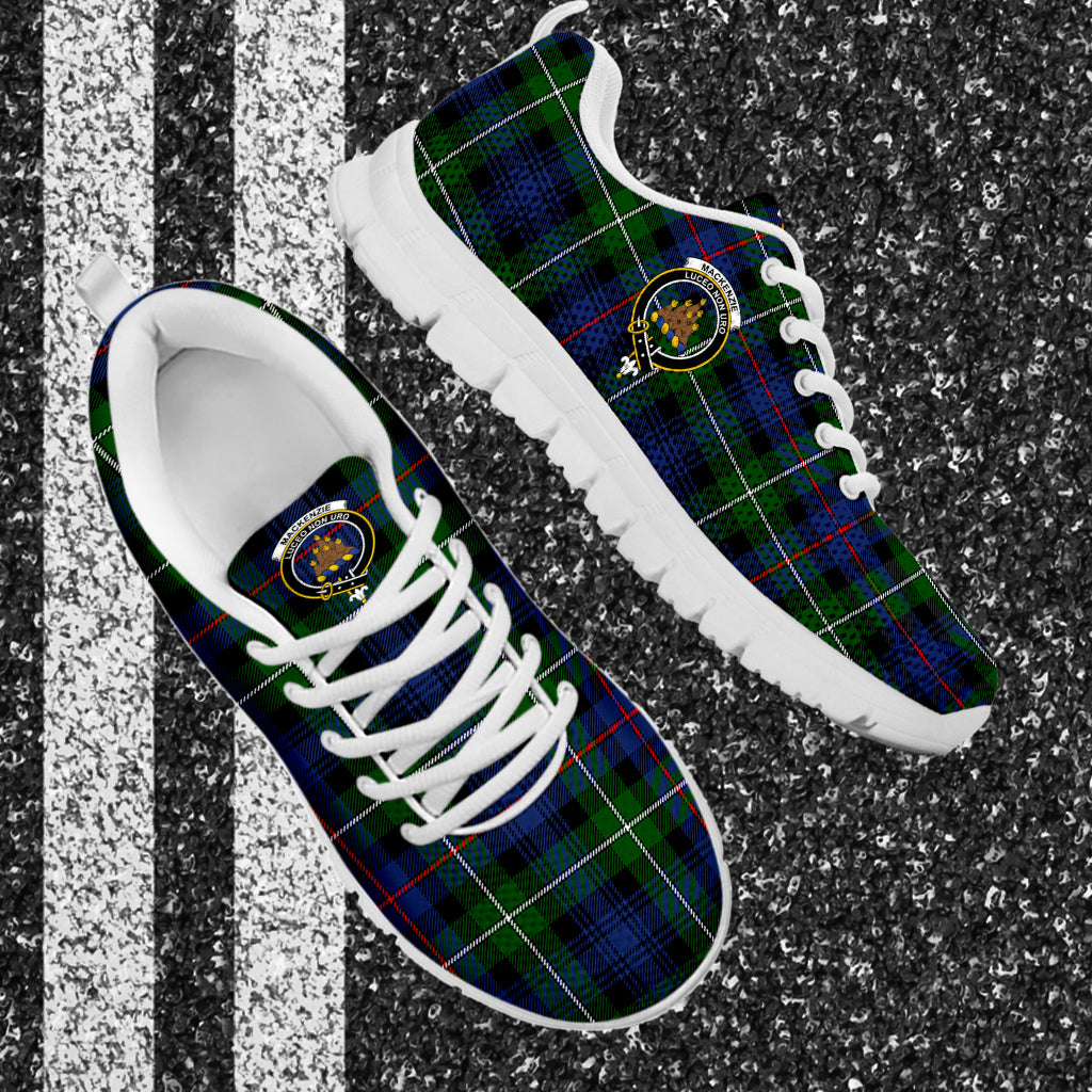 MacKenzie Modern Tartan Sneakers with Family Crest - Tartan Vibes Clothing