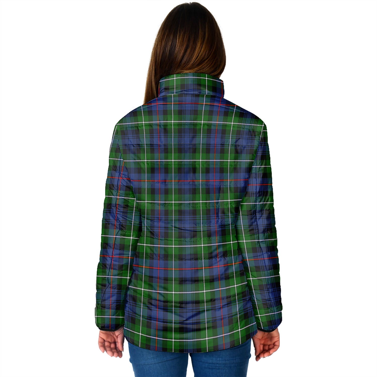 MacKenzie Modern Tartan Padded Jacket with Family Crest - Tartan Vibes Clothing