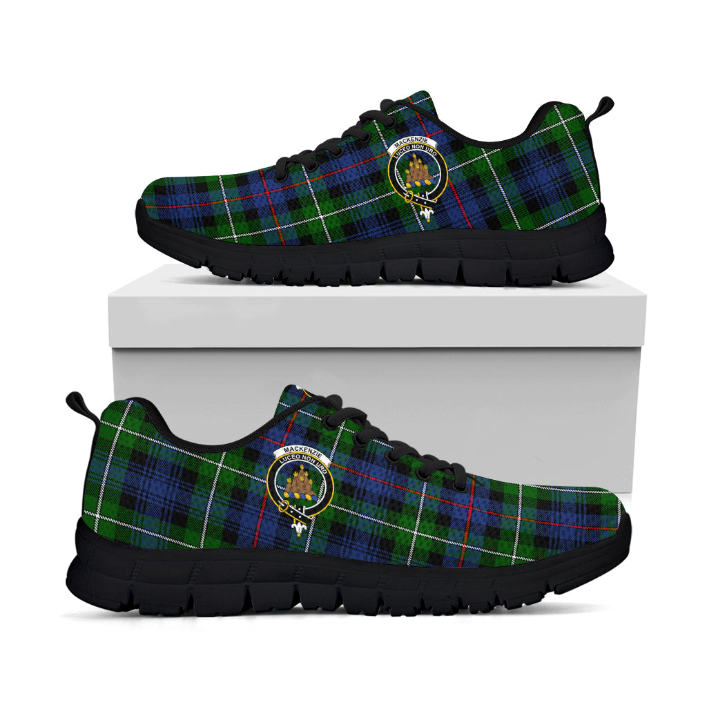 MacKenzie Modern Tartan Sneakers with Family Crest - Tartan Vibes Clothing