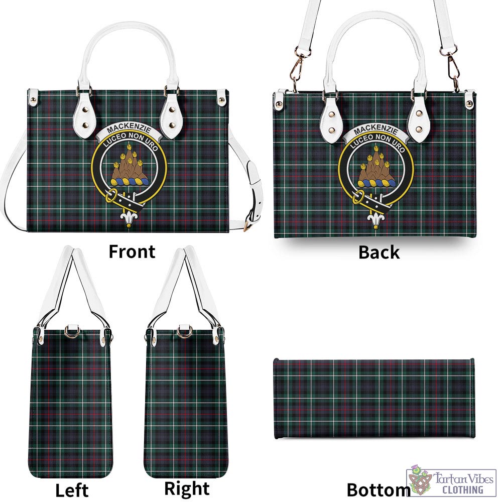 Tartan Vibes Clothing MacKenzie Modern Tartan Luxury Leather Handbags with Family Crest