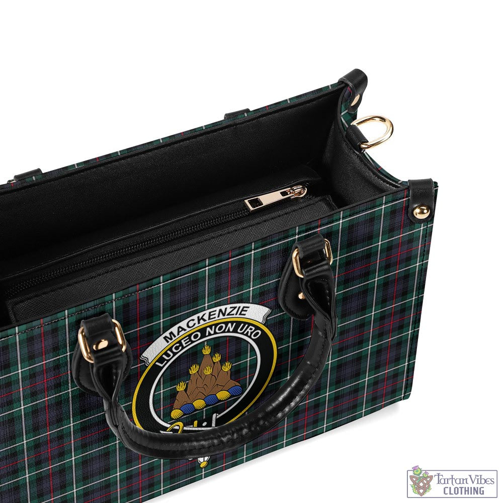 Tartan Vibes Clothing MacKenzie Modern Tartan Luxury Leather Handbags with Family Crest