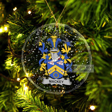 Mackey Irish Clan Christmas Glass Ornament with Coat of Arms