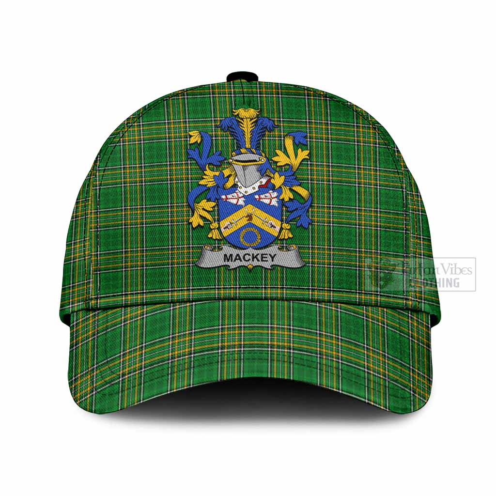 Tartan Vibes Clothing Mackey Irish Clan Tartan Classic Cap with Coat of Arms