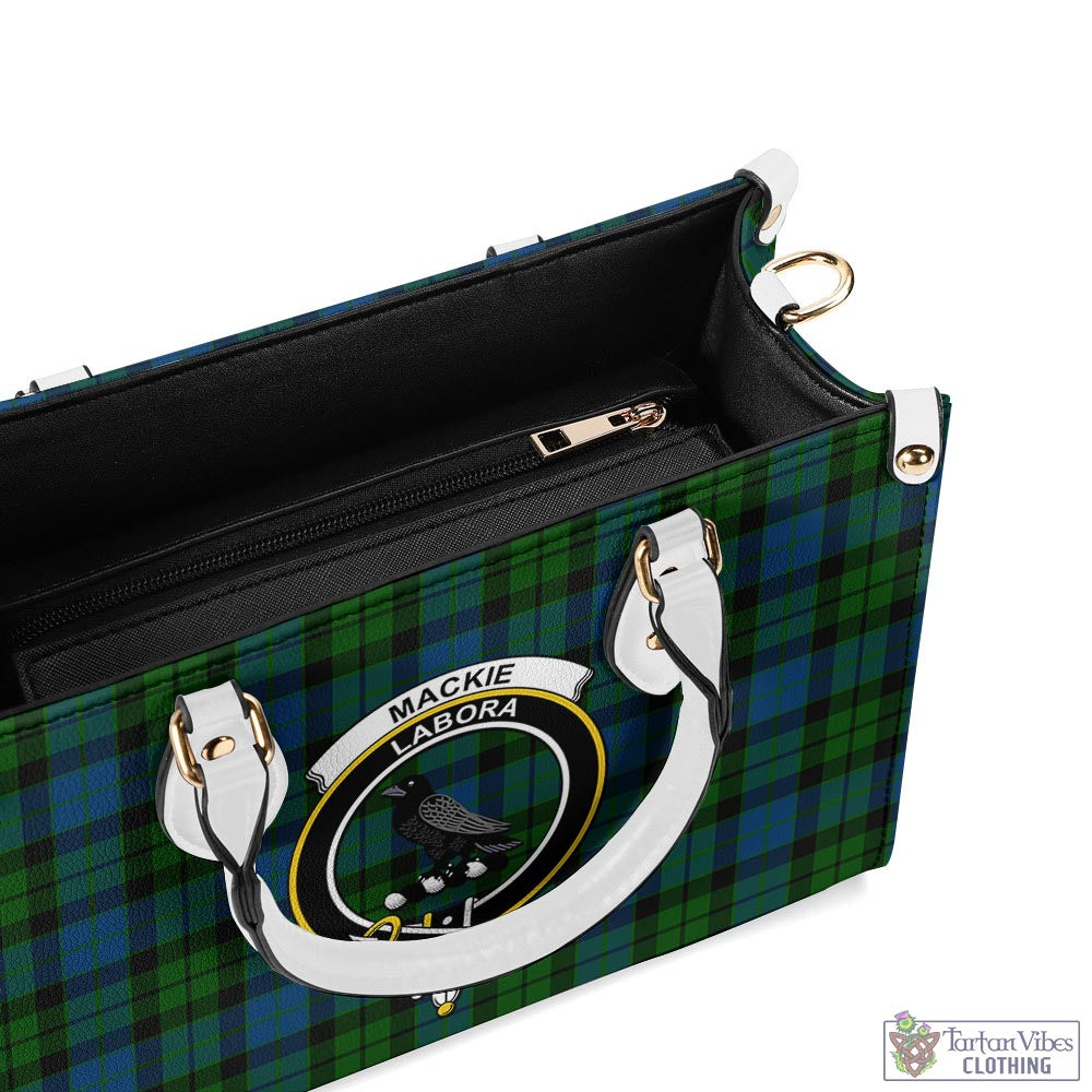 Tartan Vibes Clothing MacKie Tartan Luxury Leather Handbags with Family Crest