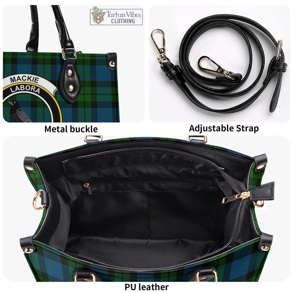 Tartan Vibes Clothing MacKie Tartan Luxury Leather Handbags with Family Crest