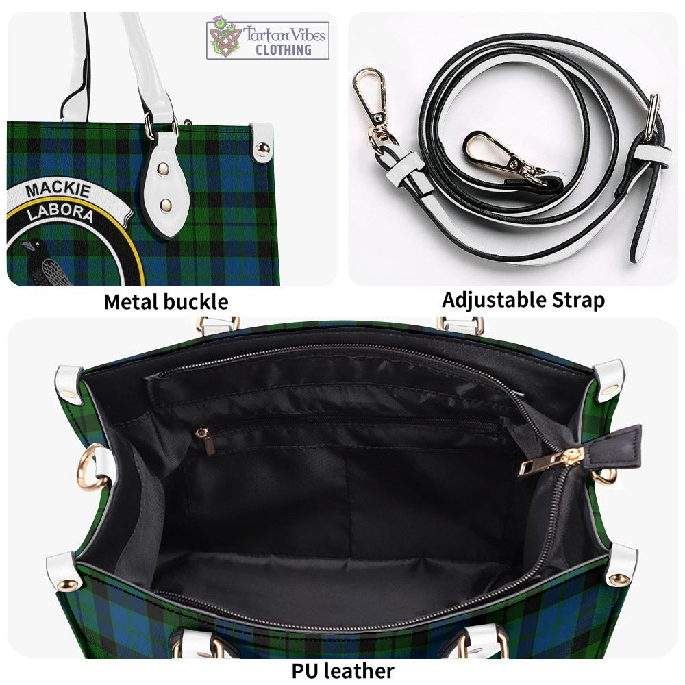 Tartan Vibes Clothing MacKie Tartan Luxury Leather Handbags with Family Crest