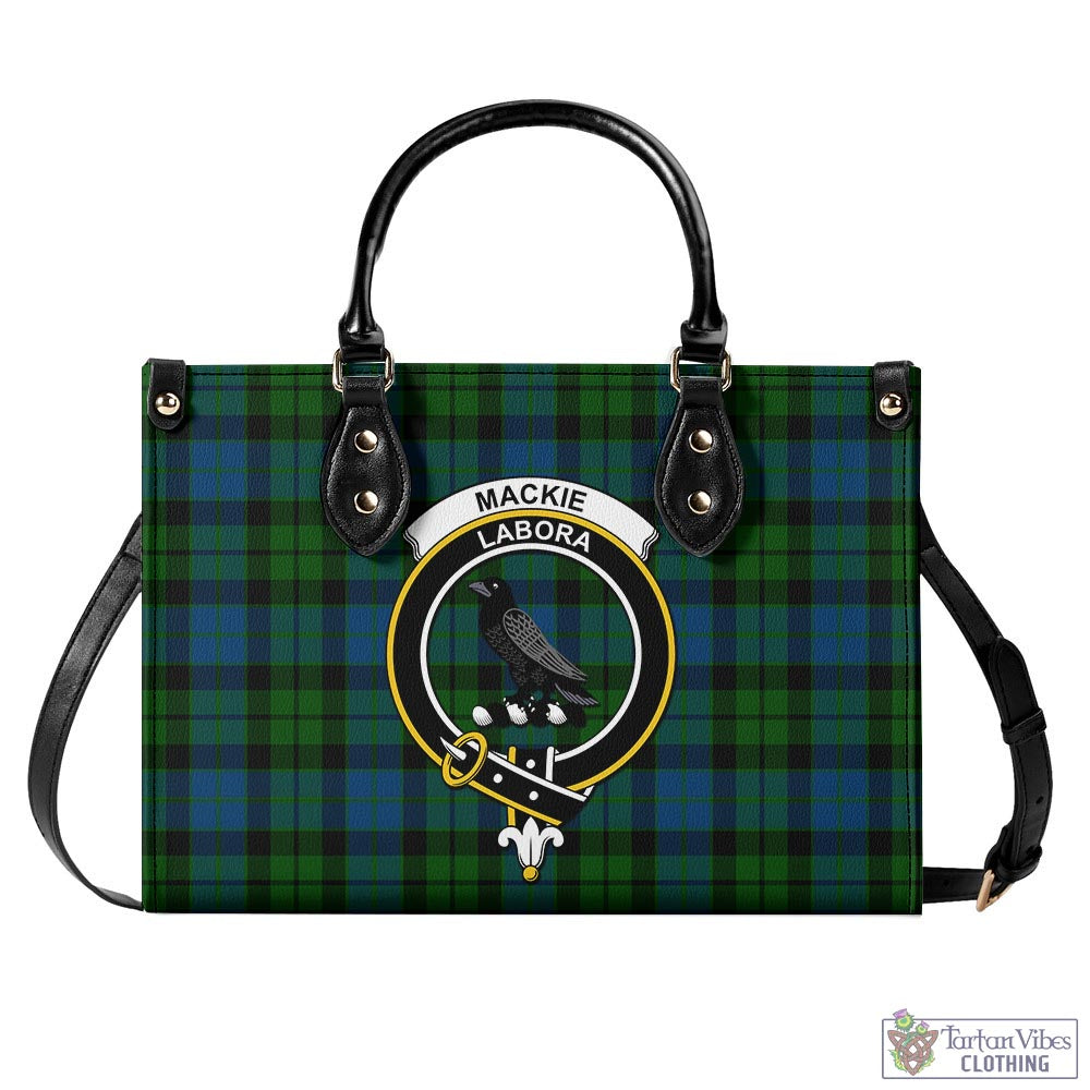 Tartan Vibes Clothing MacKie Tartan Luxury Leather Handbags with Family Crest