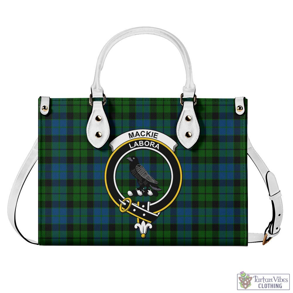 Tartan Vibes Clothing MacKie Tartan Luxury Leather Handbags with Family Crest