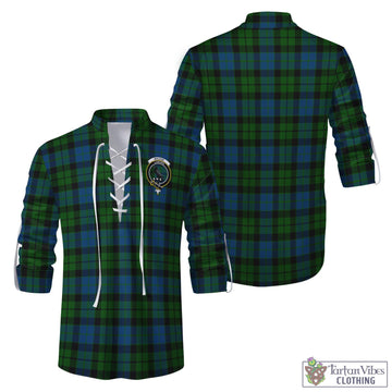 MacKie (McKie) Tartan Men's Scottish Traditional Jacobite Ghillie Kilt Shirt with Family Crest