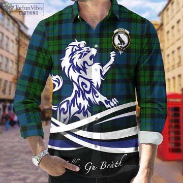 MacKie (McKie) Tartan Long Sleeve Button Up Shirt with Alba Gu Brath Regal Lion Emblem