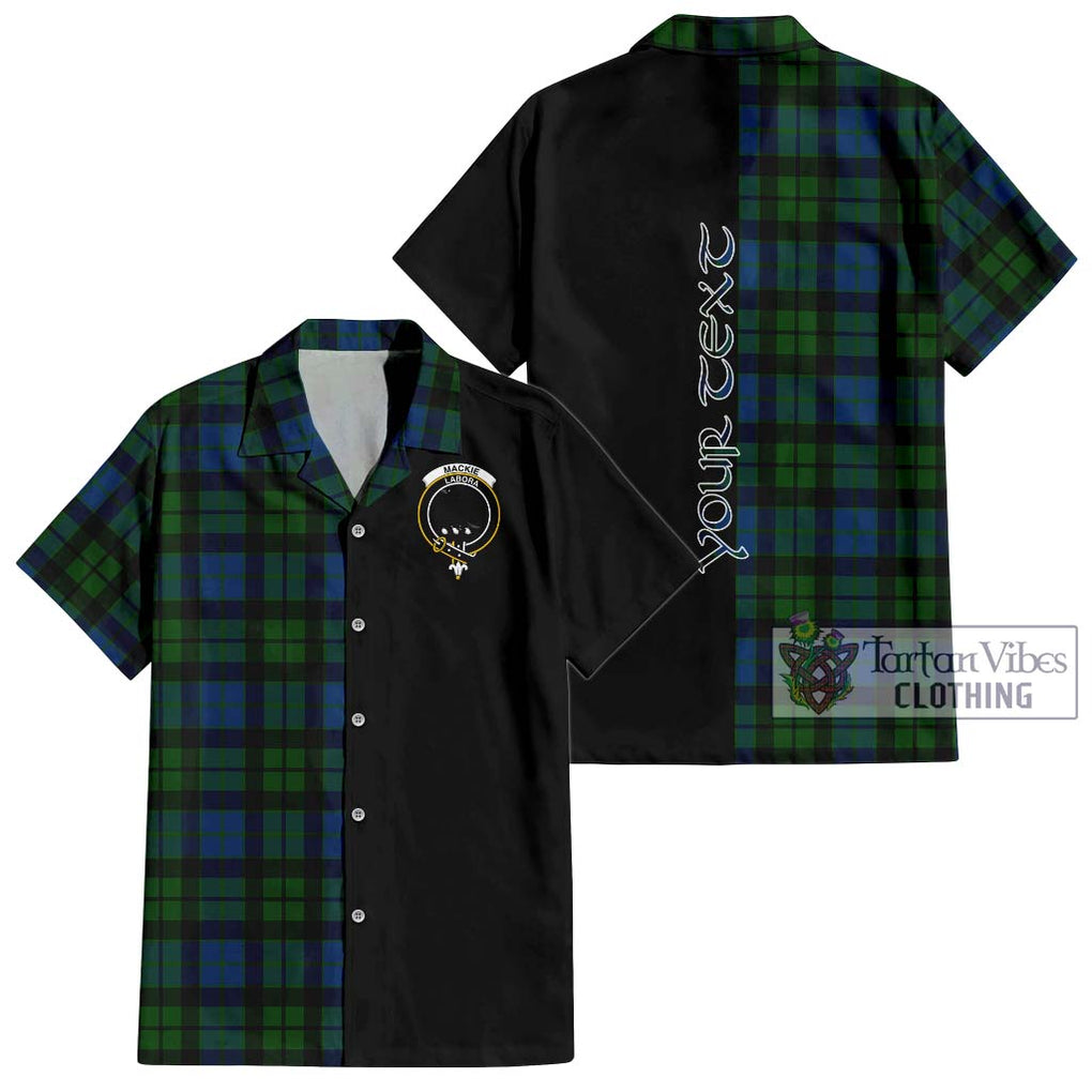 MacKie (McKie) Tartan Short Sleeve Button Shirt with Family Crest and Half Of Me Style Kid - Tartanvibesclothing Shop