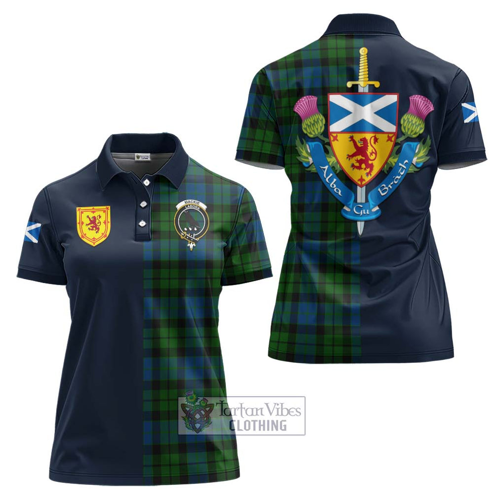 Tartan Vibes Clothing MacKie Tartan Women's Polo Shirt with Scottish Lion Royal Arm Half Style