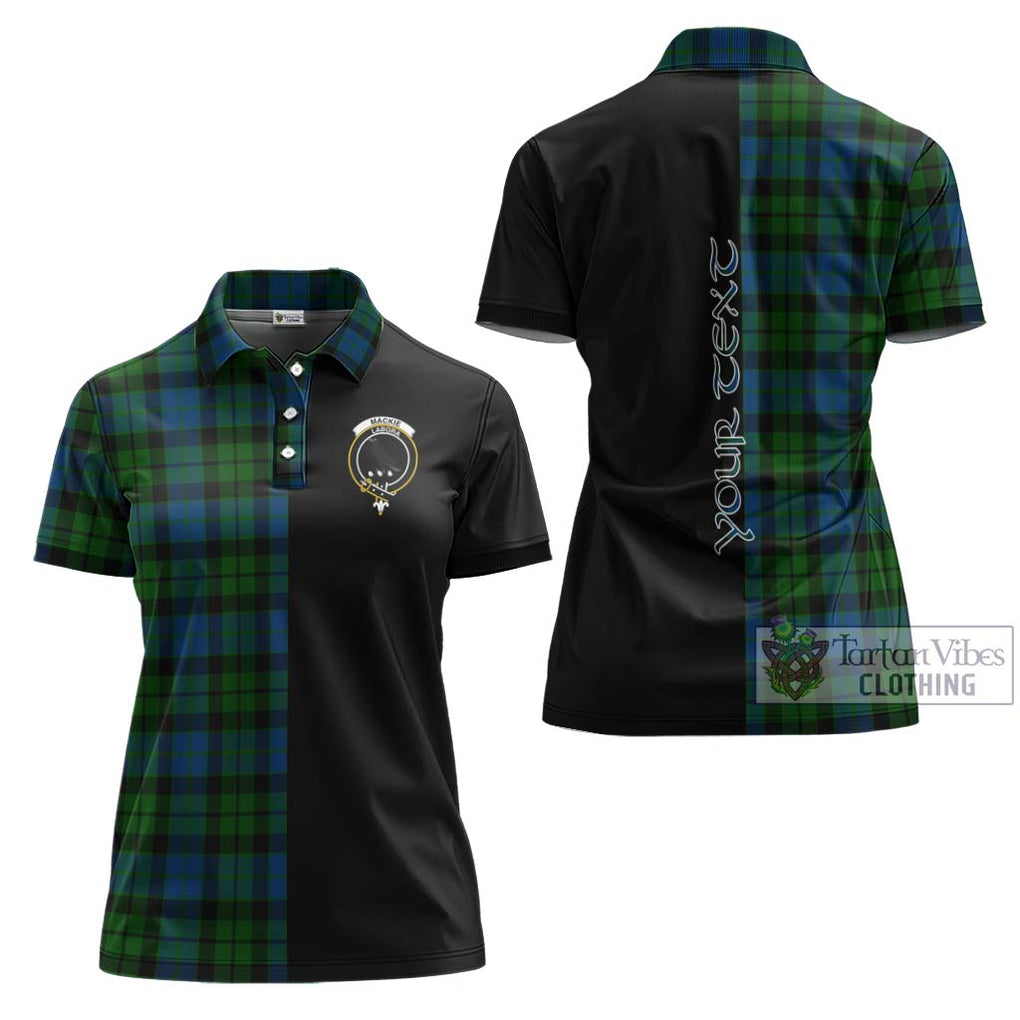 MacKie (McKie) Tartan Women's Polo Shirt with Family Crest and Half Of Me Style Women - Tartanvibesclothing Shop