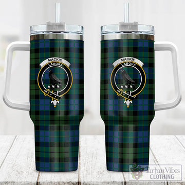 MacKie (McKie) Tartan and Family Crest Tumbler with Handle