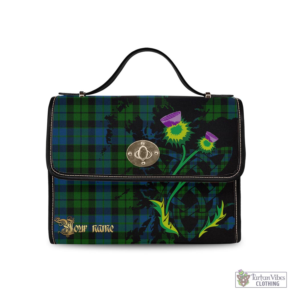 Tartan Vibes Clothing MacKie Tartan Waterproof Canvas Bag with Scotland Map and Thistle Celtic Accents