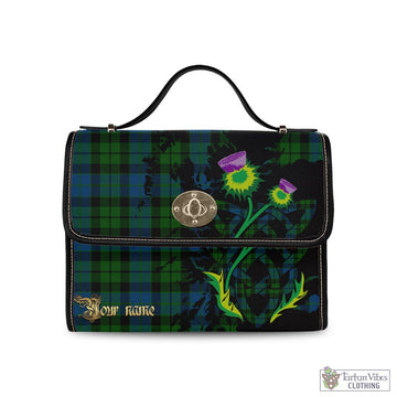 MacKie (McKie) Tartan Waterproof Canvas Bag with Scotland Map and Thistle Celtic Accents