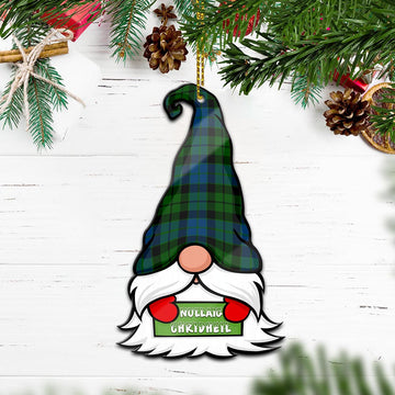 MacKie (McKie) Gnome Christmas Ornament with His Tartan Christmas Hat