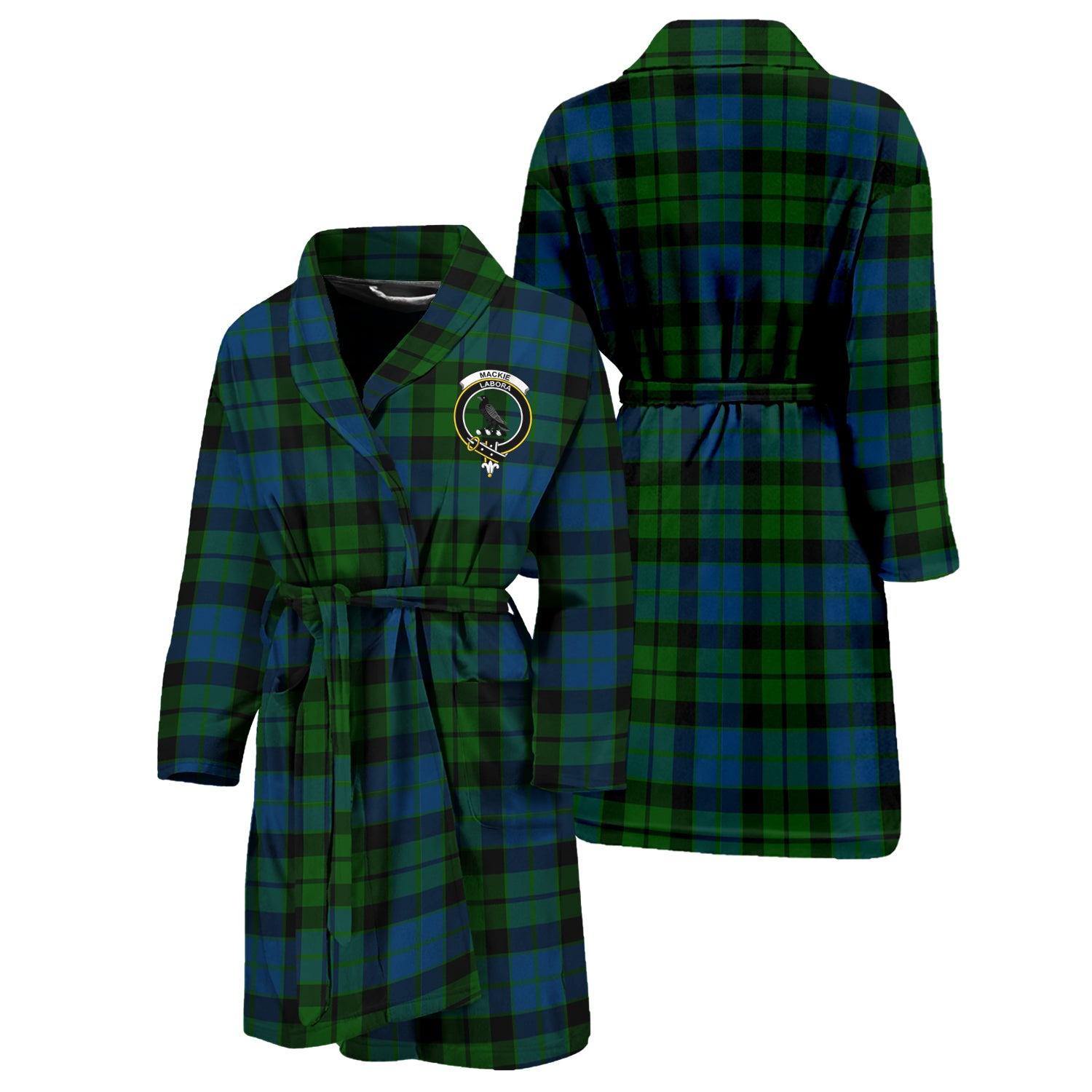 MacKie (McKie) Tartan Bathrobe with Family Crest Unisex S - Tartan Vibes Clothing