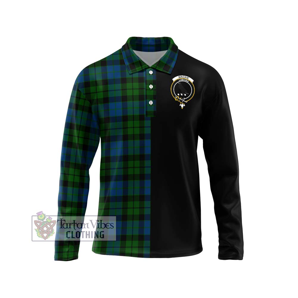 MacKie (McKie) Tartan Long Sleeve Polo Shirt with Family Crest and Half Of Me Style Unisex - Tartanvibesclothing Shop