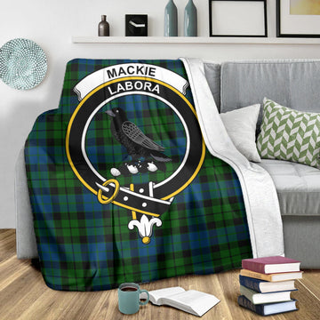 MacKie (McKie) Tartan Blanket with Family Crest