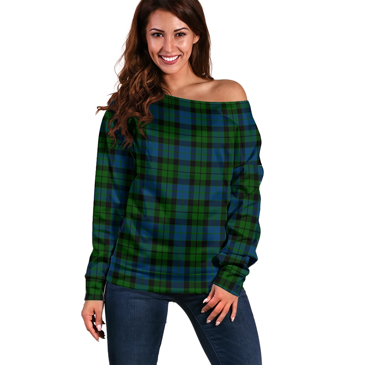 MacKie Tartan Off Shoulder Women Sweater Women - Tartanvibesclothing