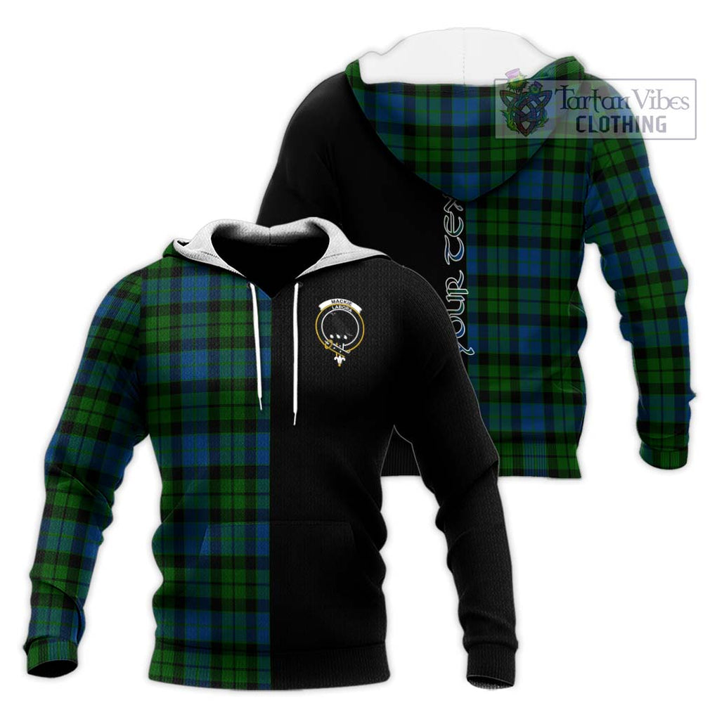 MacKie (McKie) Tartan Knitted Hoodie with Family Crest and Half Of Me Style Unisex Knitted Pullover Hoodie - Tartanvibesclothing Shop